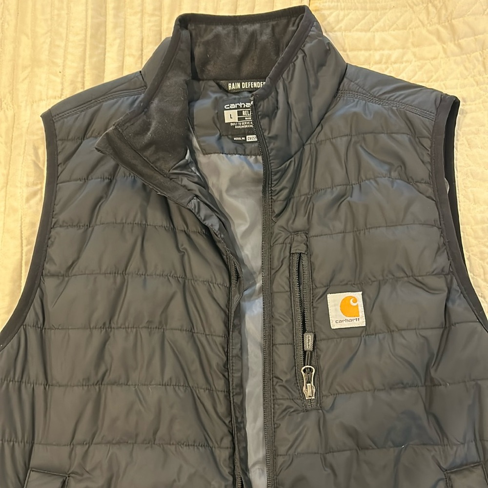 Carhartt Rain Defender full zip vest. Black. Size L